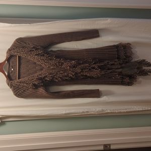 John Fashion Brown Brown Wool Blend Cardigan Medium